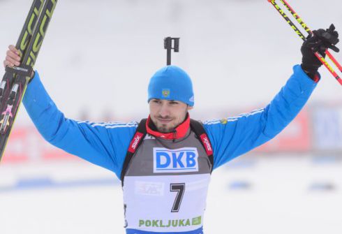 Антон Шипулин победил в спринте на этапе Кубка мира в Словении